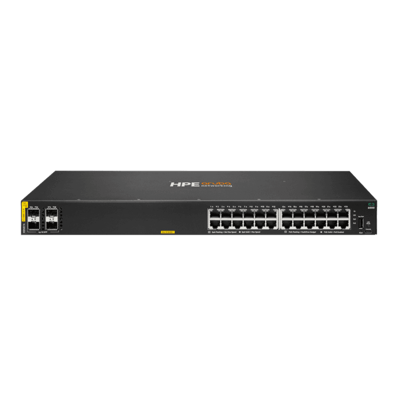 HPE Aruba 6000 24G Class4 PoE 4SFP 370W Switch [R8N87A]