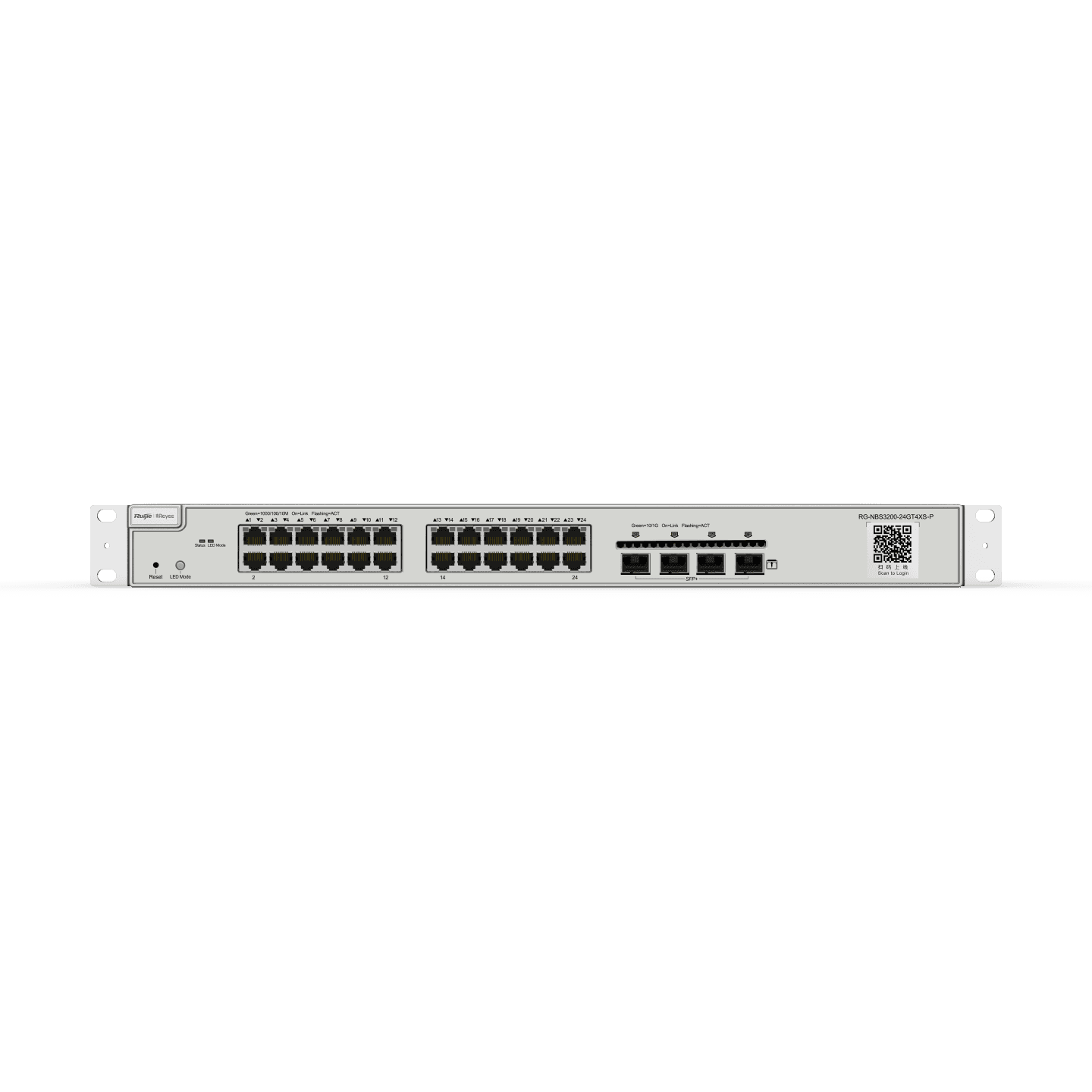 Reyee RG-NBS3200-24GT4XS-P , 24-Port  L2 Managed POE 10G Switch, 24 Gigabit RJ45 POE/POE+ Ports, 4 *10G SFP+ Slots, 370W PoE power budget,19-inch Rack-mountable Steel Case