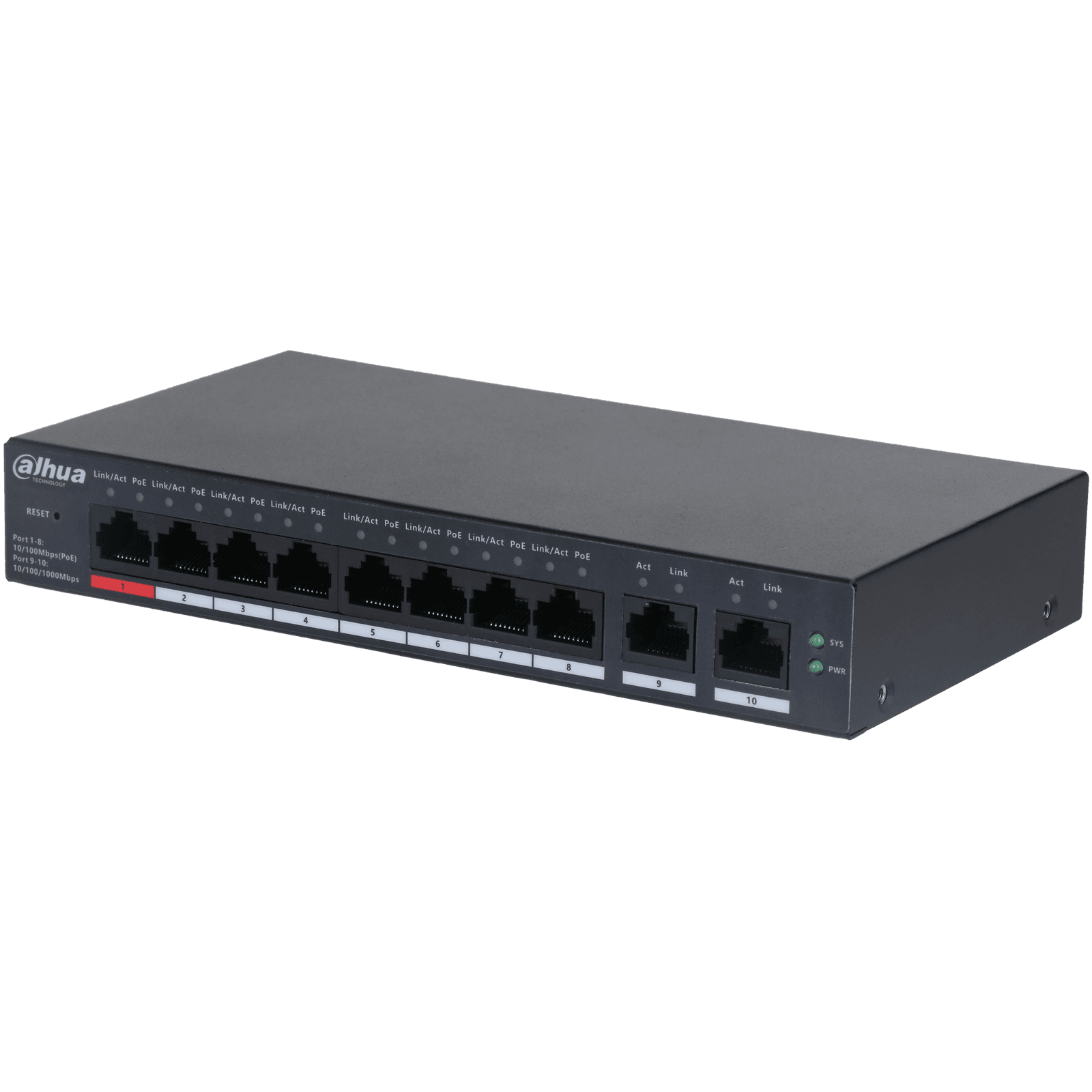 DAHUA Cloud Managed Desktop Switch 8PoE 2Uplink (DH-CS4010-8ET-110)