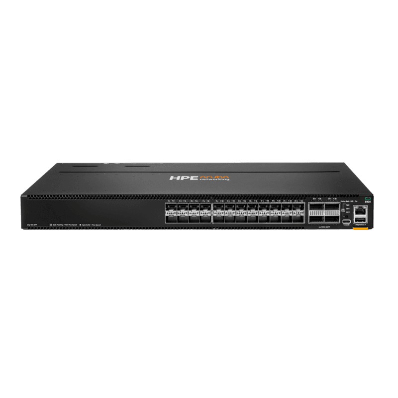 HPE Aruba [R9W86A] CX 8100 24x10G SFP+ 4×40/100G QSFP28 FB Airflow 3Fan 2AC PSU Switch Bundle