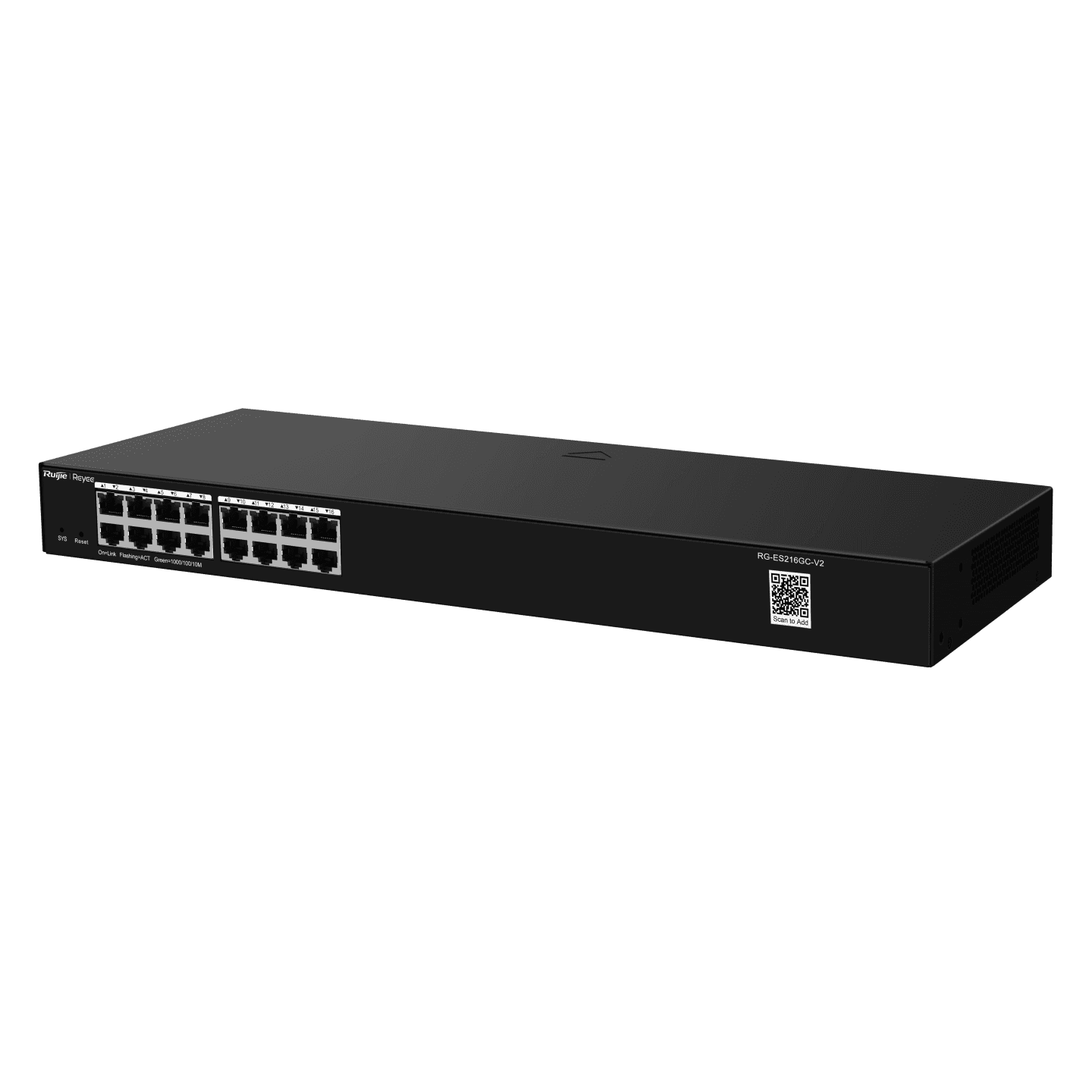 Reyee RG-ES216GC V2 ,16-Port Gigabit Smart Switch, 16 Gigabit RJ45 Ports,19-inch Rack-mountable Steel Case