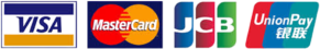 Visa, Mastercard, JCB and UnionPay
